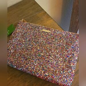 NWT Kate Spade glitter clutch